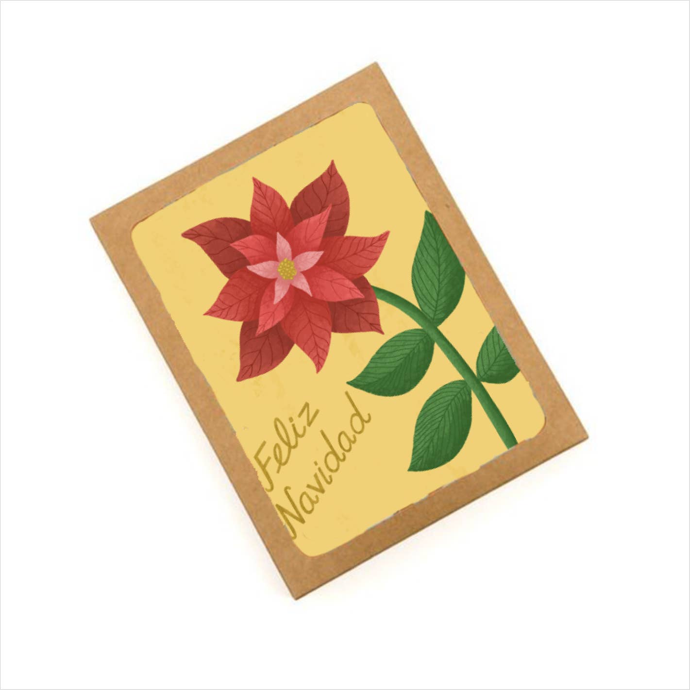 Courtney Beyer Design - Feliz Navidad Poinsettia Card | Boxed Set of 8