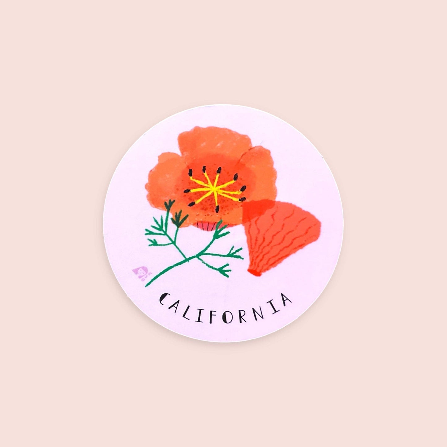 Carolyn Suzuki - Cali Poppy - Die Cut Sticker
