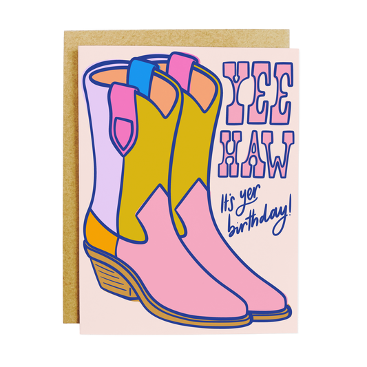 KANDS.CO - Yee Haw It's Yer Birthday Card: Blue outline