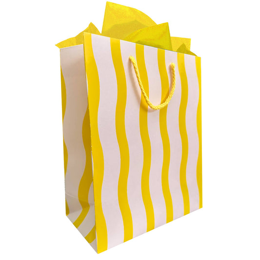 The Social Type - Yellow Fussy Stripe Gift Bag