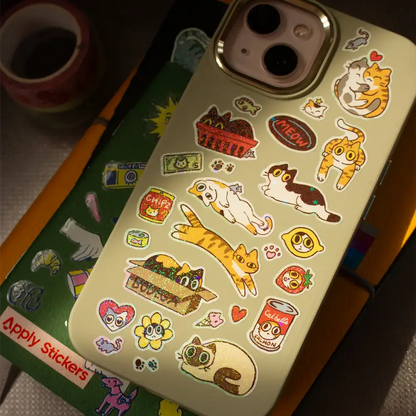 Apply Stickers - Bodega Kitties Sheet — Mini-Sticker Stationery Sheet