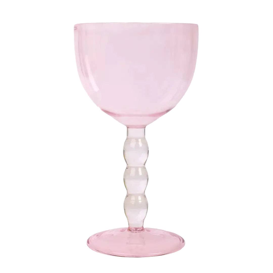 Casa Amarosa - Pink Bubble Stem Cocktail Glass | Handcrafted Glass