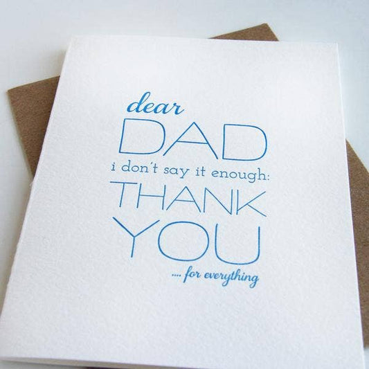 Steel Petal Press - Dad Thanks - Letterpress Father's Day Greeting Card