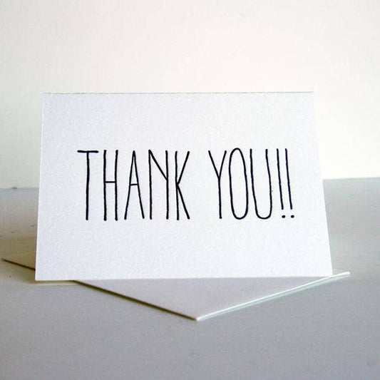 Steel Petal Press - Thank You!! - Letterpress Thank You Greeting Card