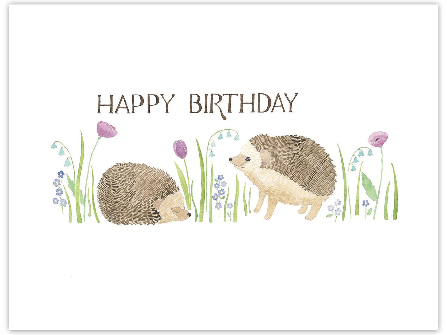 Yardia - Hedgehogs Birthday Card - Watercolor Greeting Card