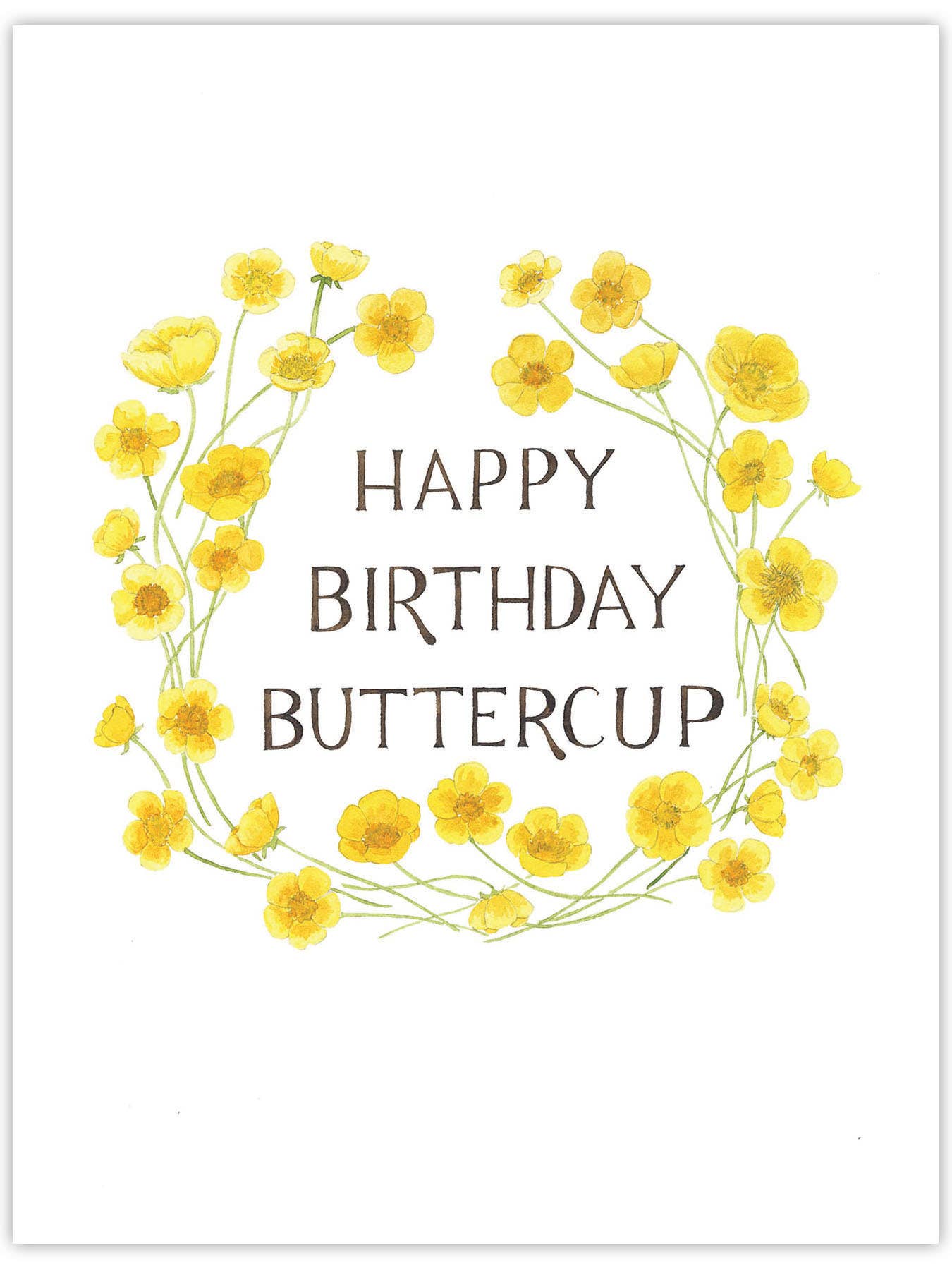 Yardia - Buttercup Birthday Card - Watercolor Greeting Card
