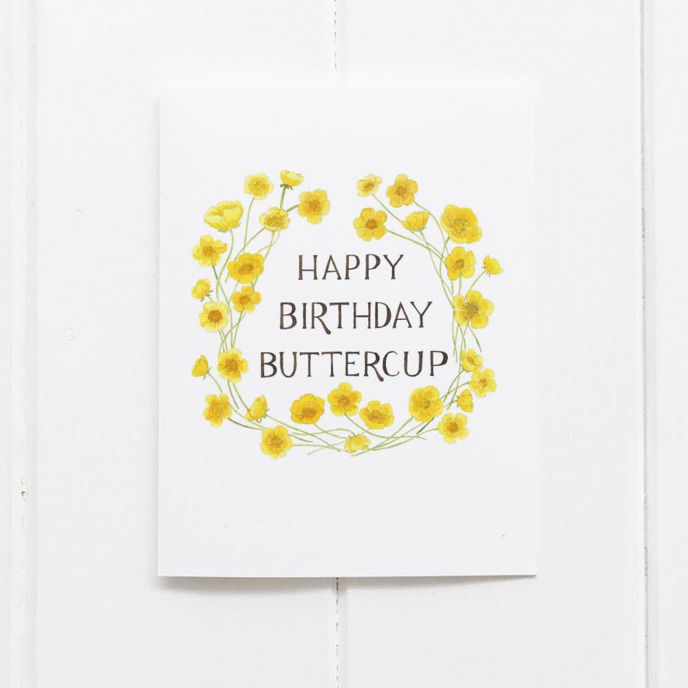 Yardia - Buttercup Birthday Card - Watercolor Greeting Card
