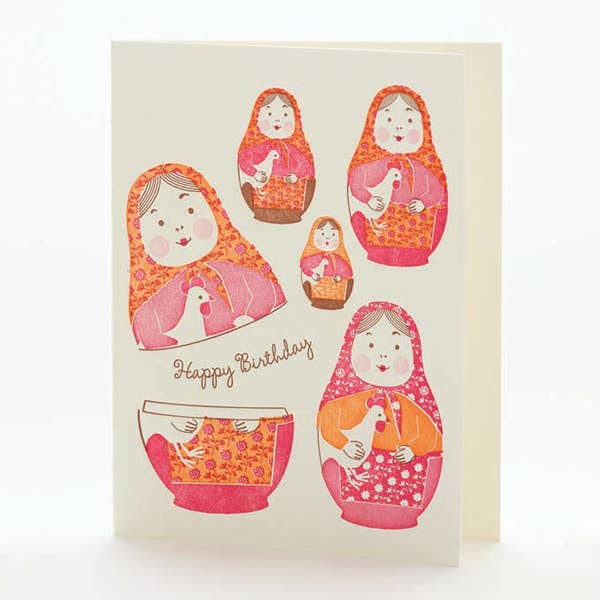 Ilee Papergoods - Nesting Dolls Happy Birthday Notecard