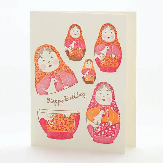 Ilee Papergoods - Nesting Dolls Happy Birthday Notecard