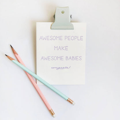 Steel Petal Press - Awesome Babies - Letterpress New Baby Parents Congrats Card