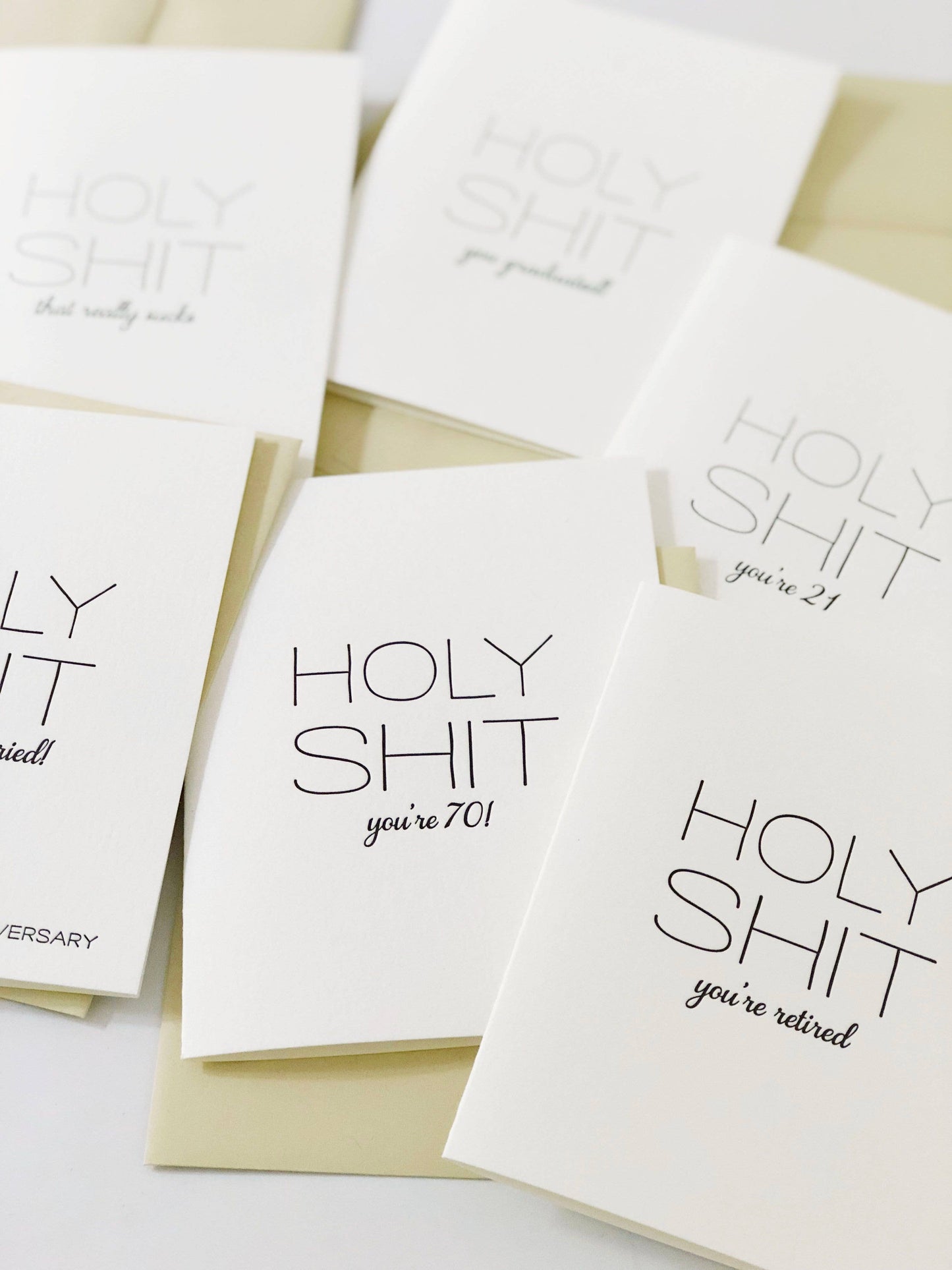Steel Petal Press - Holy Shit Baby - Letterpress Baby Congratulations Card