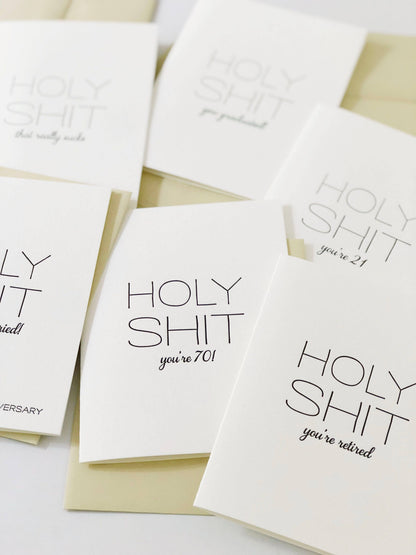 Steel Petal Press - Holy Shit Baby - Letterpress Baby Congratulations Card