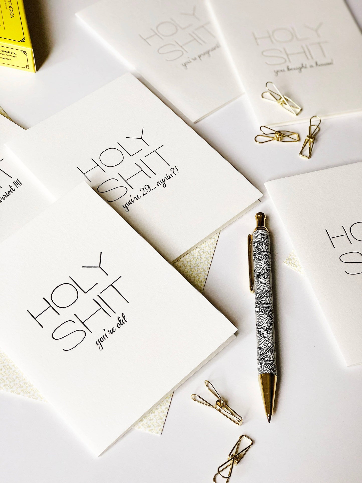 Steel Petal Press - Holy Shit Baby - Letterpress Baby Congratulations Card