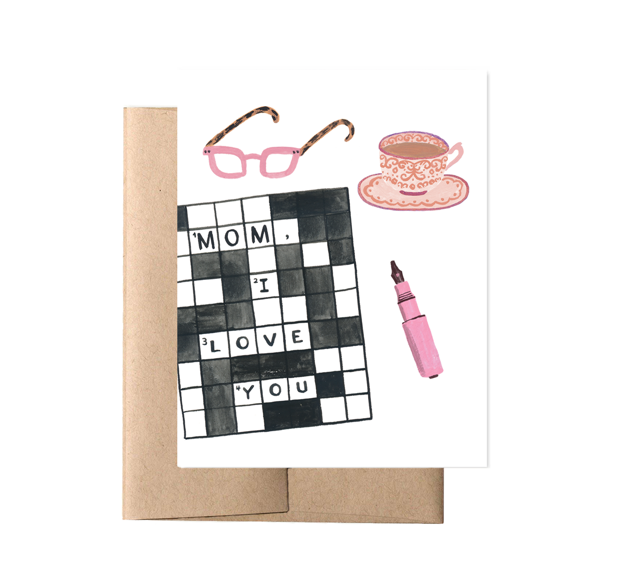Forage Paper Co. - Mom Crossword Card, Mother's Day Card: A2 size : 4.25 x 5.5"