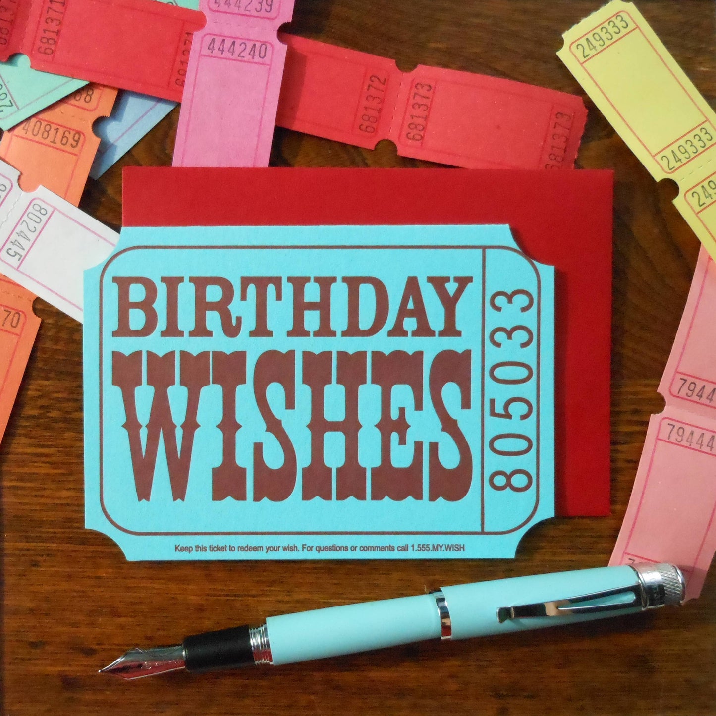 a. favorite design - Birthday Wishes Ticket: 4bar 3.5" x 4.875"