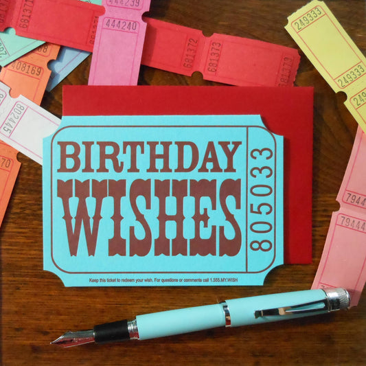 a. favorite design - Birthday Wishes Ticket: 4bar 3.5" x 4.875"
