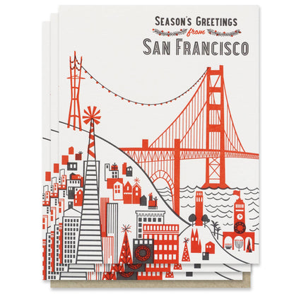 Paper Parasol Press - Season's Greetings from San Francisco Card (Box Set of 6)