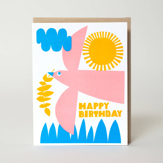 Lisa Congdon - Pink Bird Birthday Card