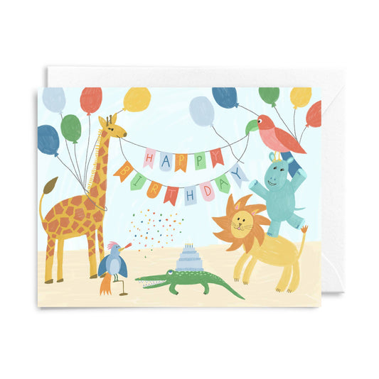 Courtney Beyer Design - Animal Kids Birthday Greeting Card