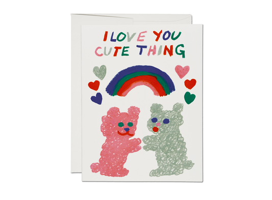 Red Cap Cards - Cute Thing love  greeting card
