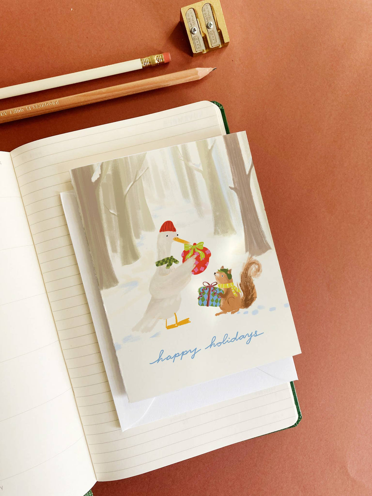 Karen Schipper - Woodland Gift Exchange - Sweet Holiday Christmas Card