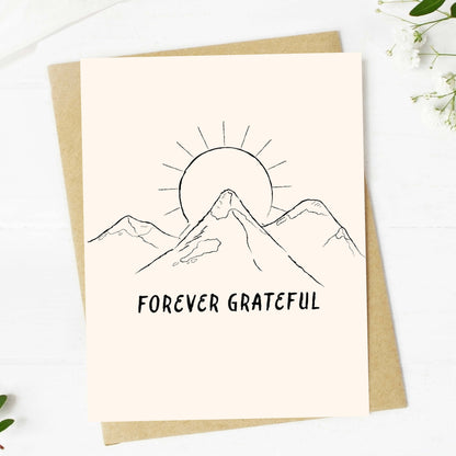 Big Moods - "Forever grateful" Mountain Sunshine Thank You Card