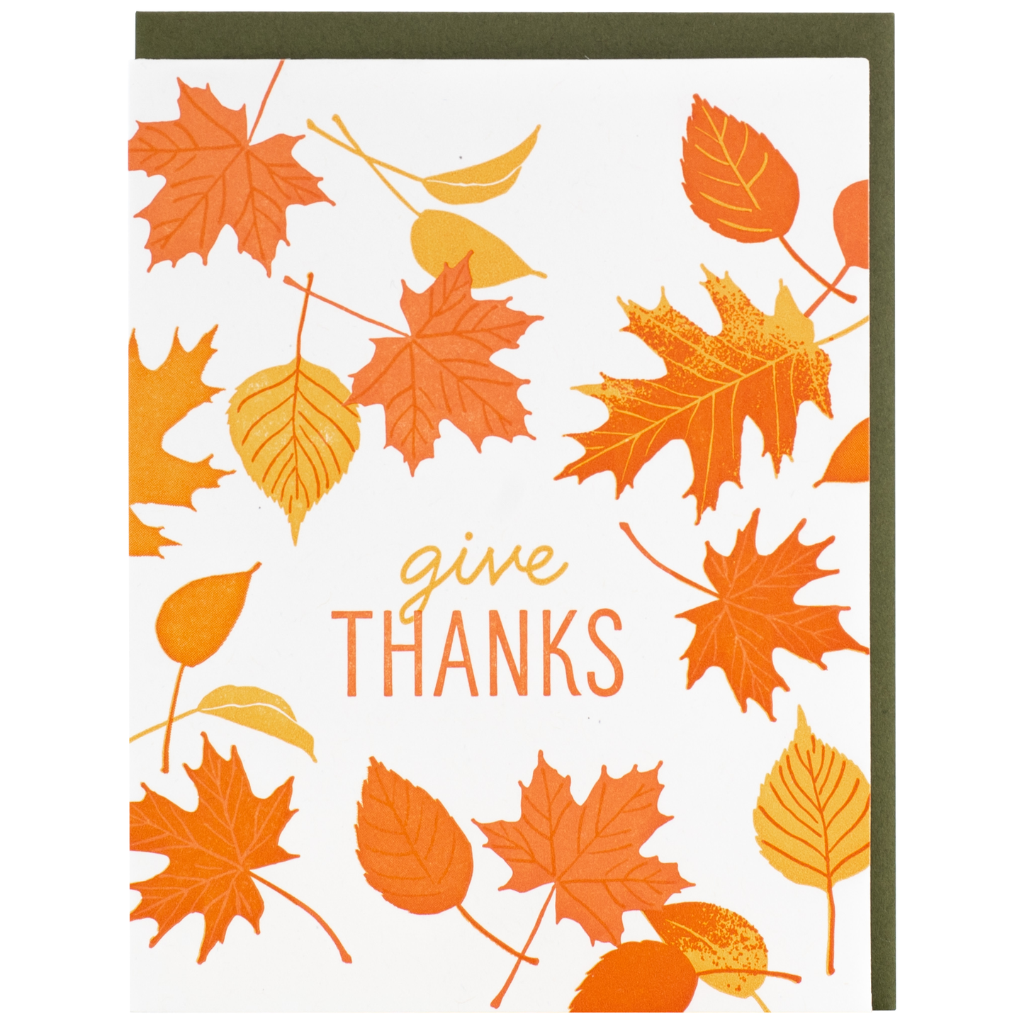 Smudge Ink - Falling Leaves Thanksgiving Card: Single Card