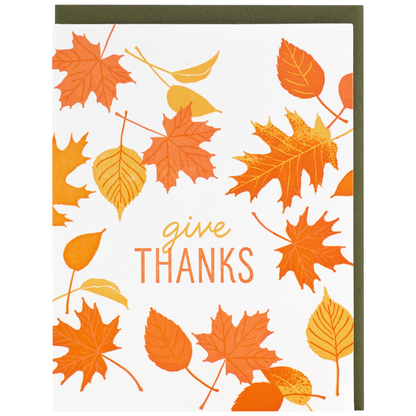 Smudge Ink - Falling Leaves Thanksgiving Card: Single Card