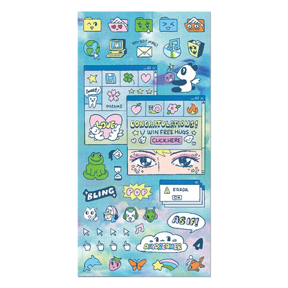 Apply Stickers - Digital Dreams Sheet — Mini-Sticker Stationery Sheet