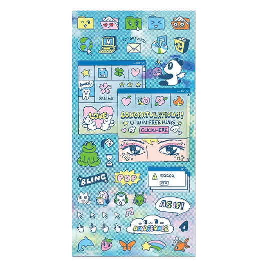 Apply Stickers - Digital Dreams Sheet — Mini-Sticker Stationery Sheet