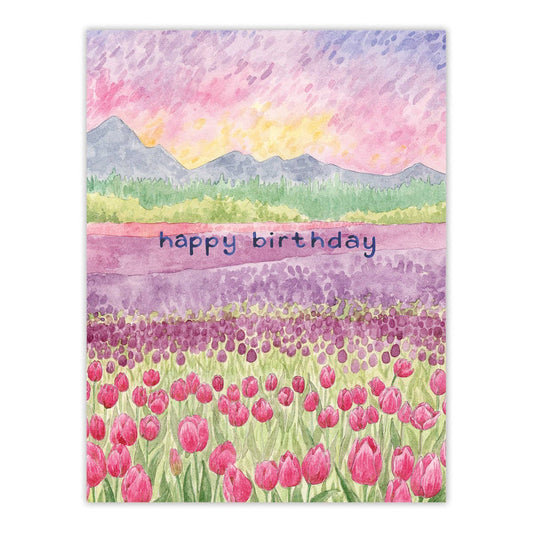 Yardia - Tulips Birthday Card - Spring Gardening Birthday Card
