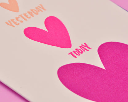 And Here We Are - Tomorrow Letterpress Love & Anniversary Card - Made in USA