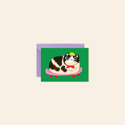 Karen Schipper - Cat Loaf Skateboard – Cute Cat Mini Note Card