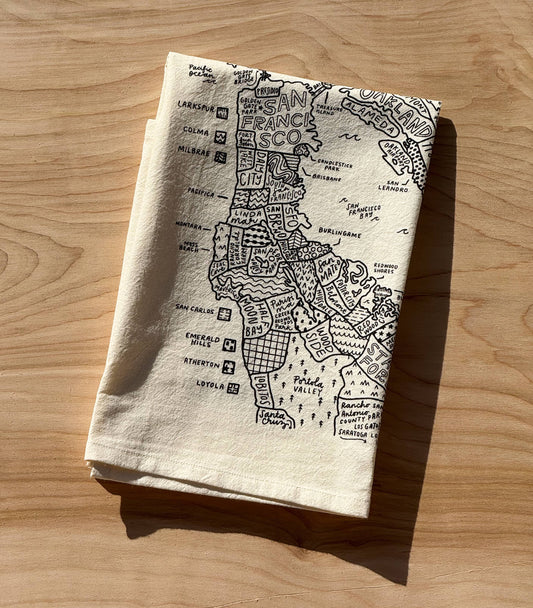By Aleisha - Bay Area Map Tea Towel: Belly Band Only