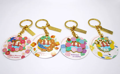 Tomoko Maruyama - San Francisco Golden Keychains: Cherry Blossom & Swallow