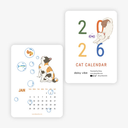 Daisy Vibe - Cat Calendar 2026