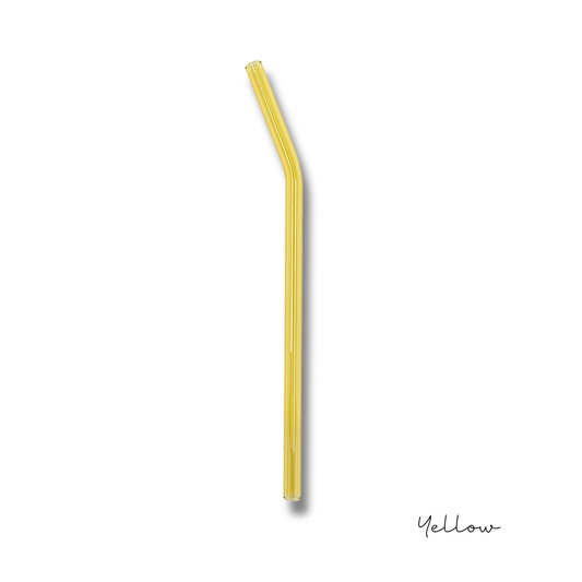 Oak Shore Collective - 8" Tinted Bent Glass Straw: Yellow