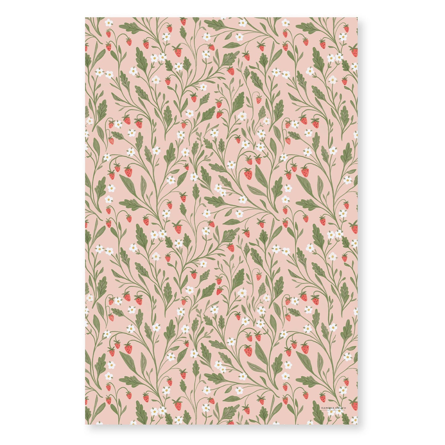 Ramona & Ruth - Strawberry Fields Gift Wrap | Roll