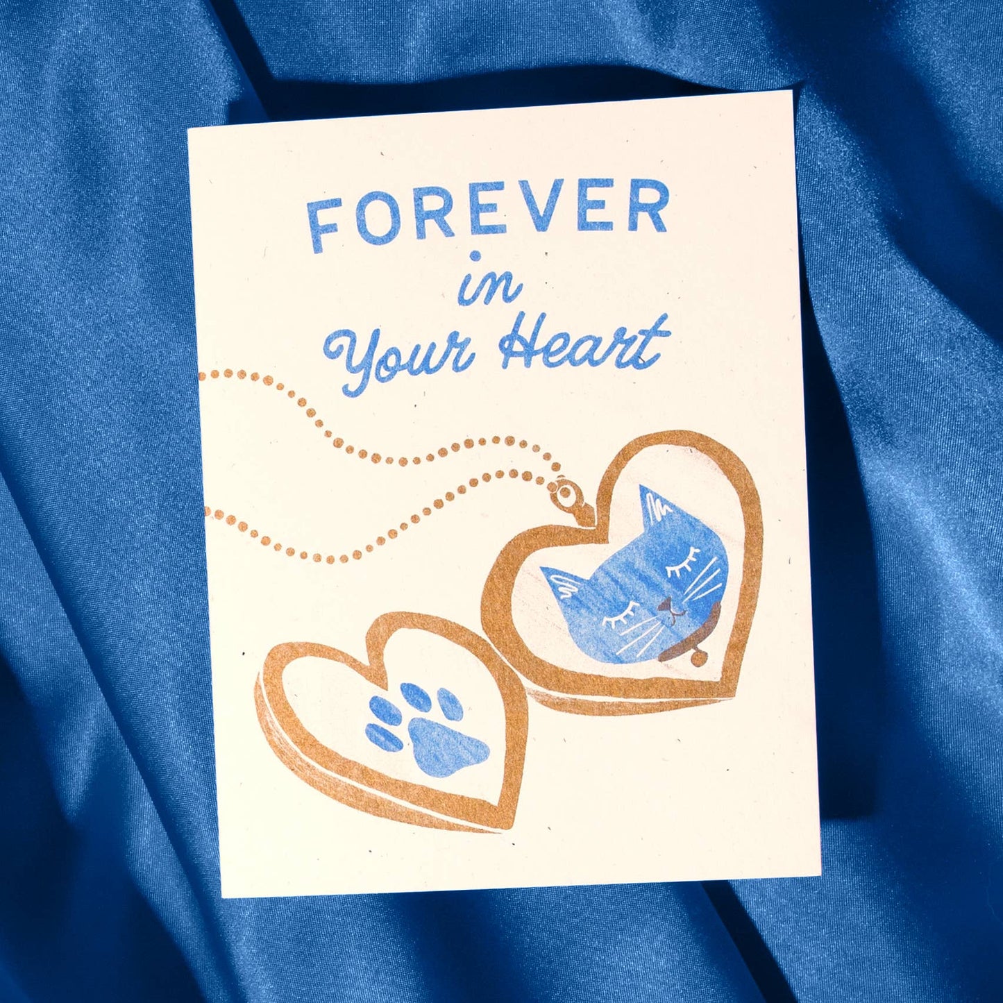 Bromstad Printing Co. - Forever In Your Heart Cat - Risograph Card