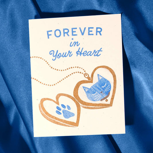 Bromstad Printing Co. - Forever In Your Heart Cat - Risograph Card