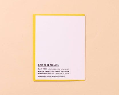And Here We Are - Letterpress Wedding Card—Happy Marriage/Life (Cake, Cute)