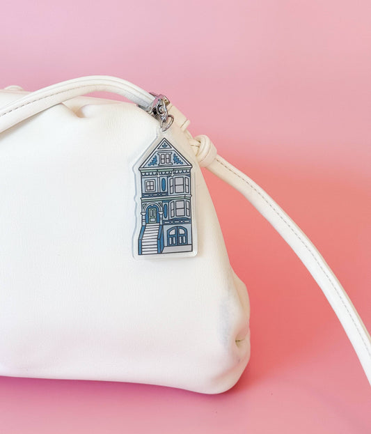 By Aleisha - Painted Lady Keychain: Blue