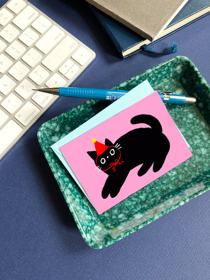 Karen Schipper - Party Cat – Cat Mini Note Card with Envelope