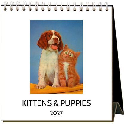Found Image Press - Kittens & Puppies 2027 Desk Calendar