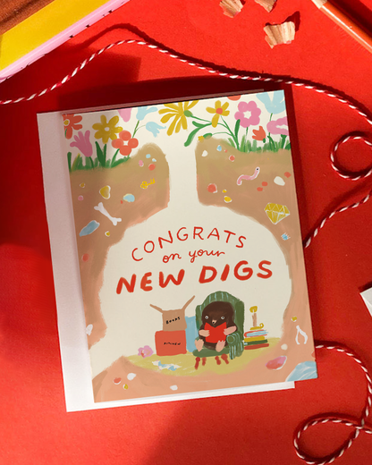 Karen Schipper - New Digs - Animal Pun Housewarming Card