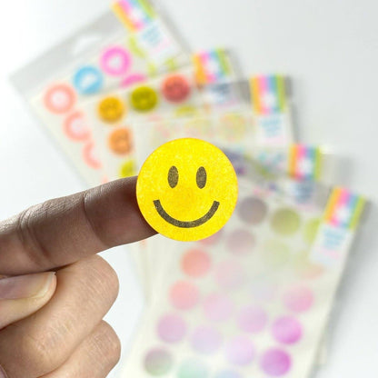 Next Chapter Studio - Sticker Pack - 1" Circles - Art: No Hanger / Smiley Faces