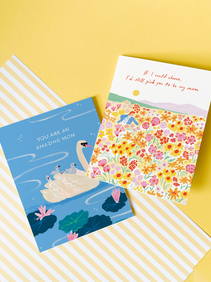 Karen Schipper - Swan Mom - Sweet Mom Appreciation Card