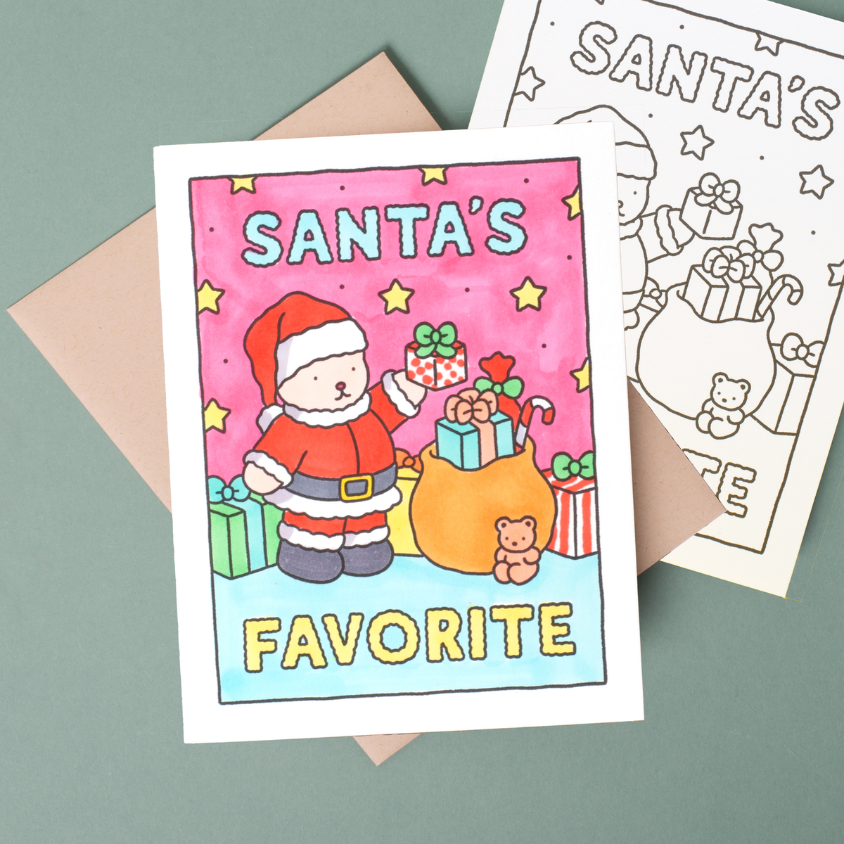Bobbie Goods -Santa's Favorite Holiday Coloring card