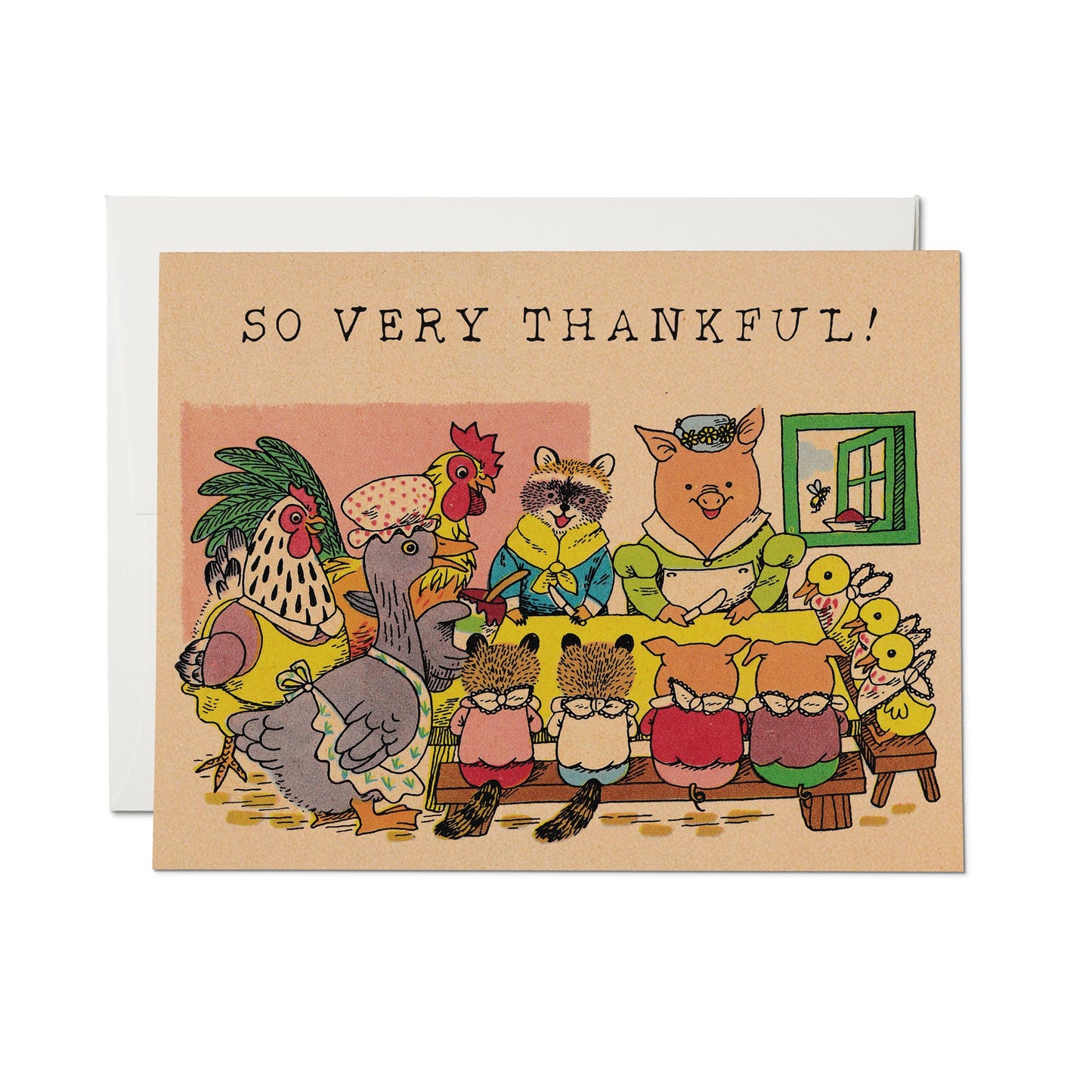 Red Cap Cards - Thanksgiving Spread greeting card: Single