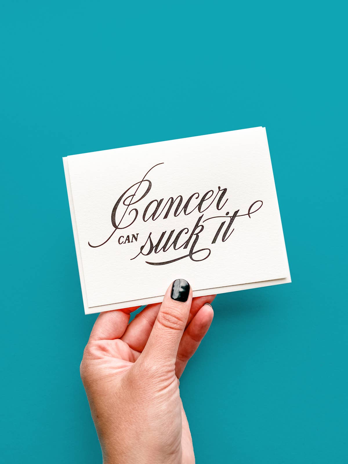 Dahlia Press - Cancer Sucks - Letterpress Sympathy Greeting Card
